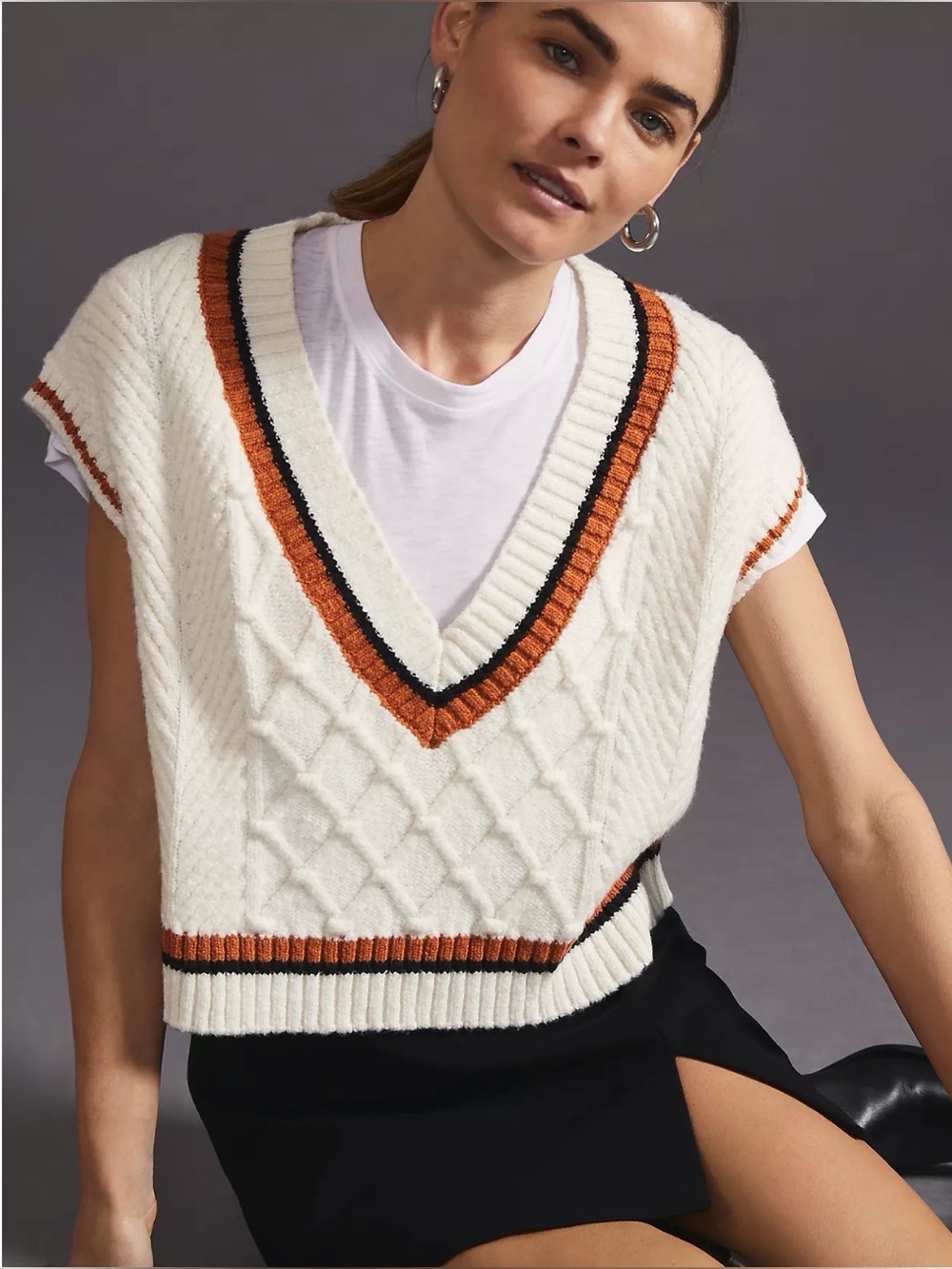 Anthropology Maeve Willa Cableknit Vest Woman’s